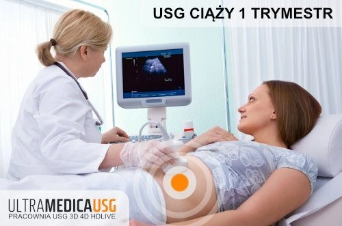 USG 1 trymestru ciąży - lekarz i pacjentka