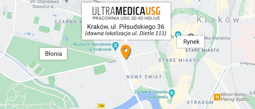 Lokalizacja centrum medycznego ULTRAMEDICA, Kraków